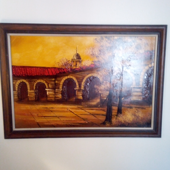 Charming spanish Style painting 40 by 28 oil painting. - Picture 2 of 4